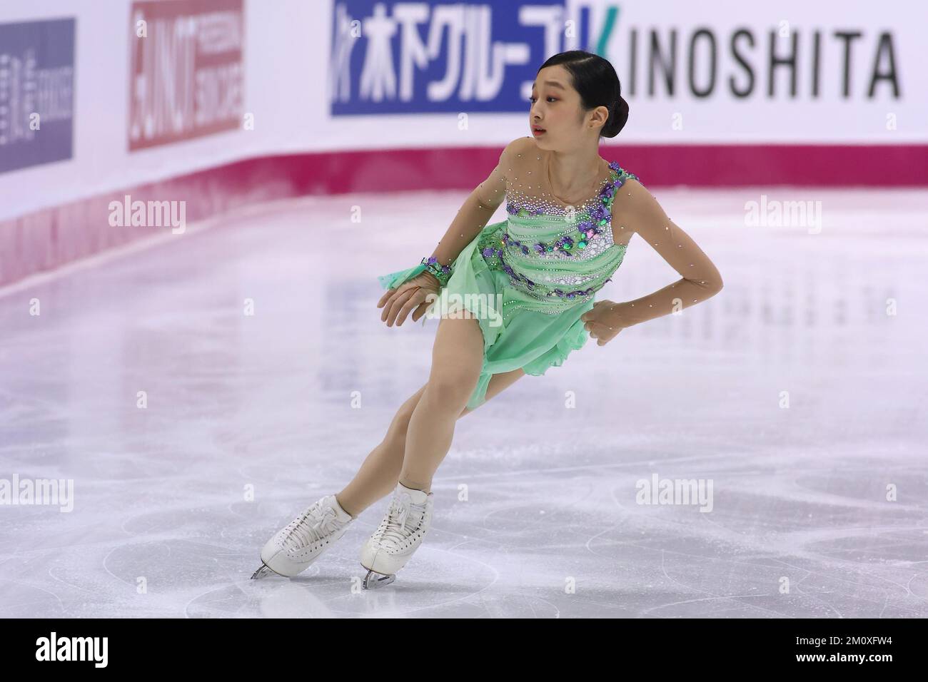 Palavela, Turin, Italie, 08 décembre 2022, Jia Shin (Corée du Sud - femmes juniors) lors de la finale du Grand Prix de patinage de l'UIP 2022 - Sports sur glace Banque D'Images