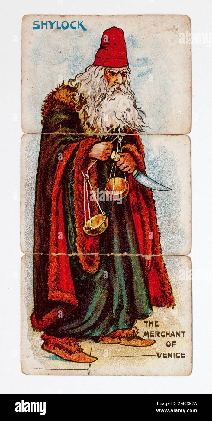 Illustration de la carte de jeu de Shylock vintage - de shakespearien le marchand de Venise Banque D'Images