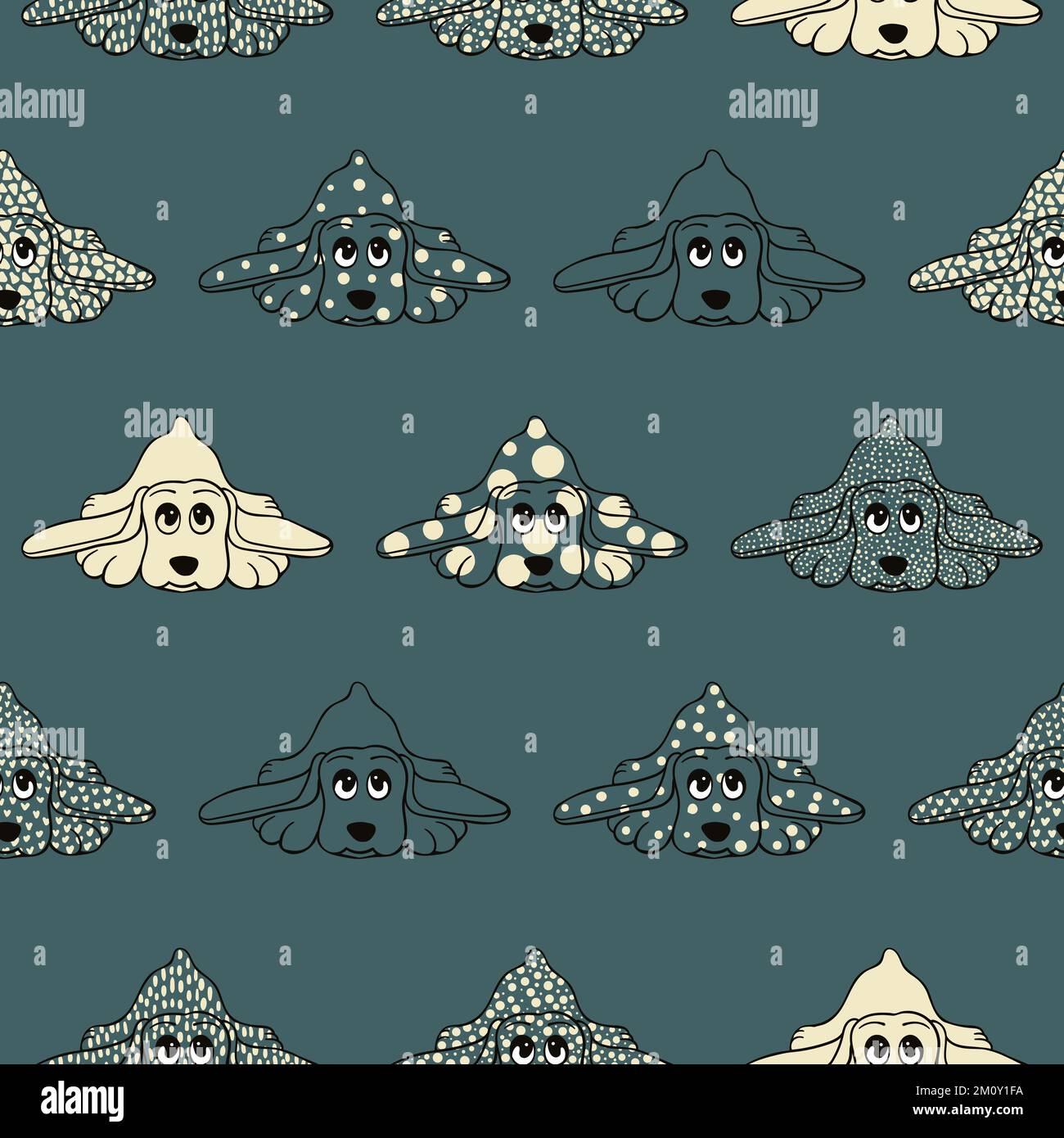 Motif vectoriel sans couture pour chiens dessinés à la main Illustration de Vecteur