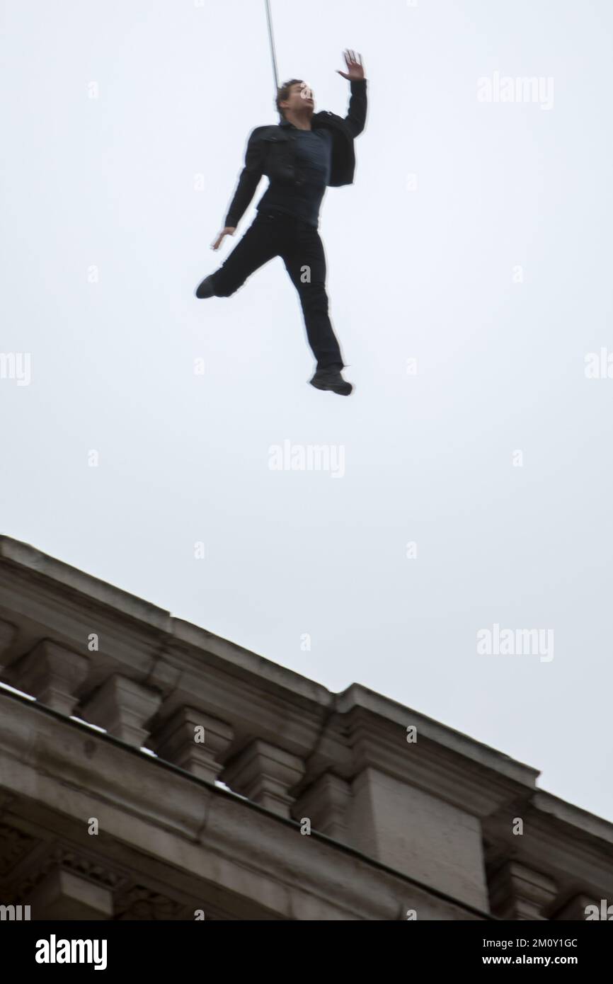 Tom Cruise films Mission impossible à Londres Banque D'Images