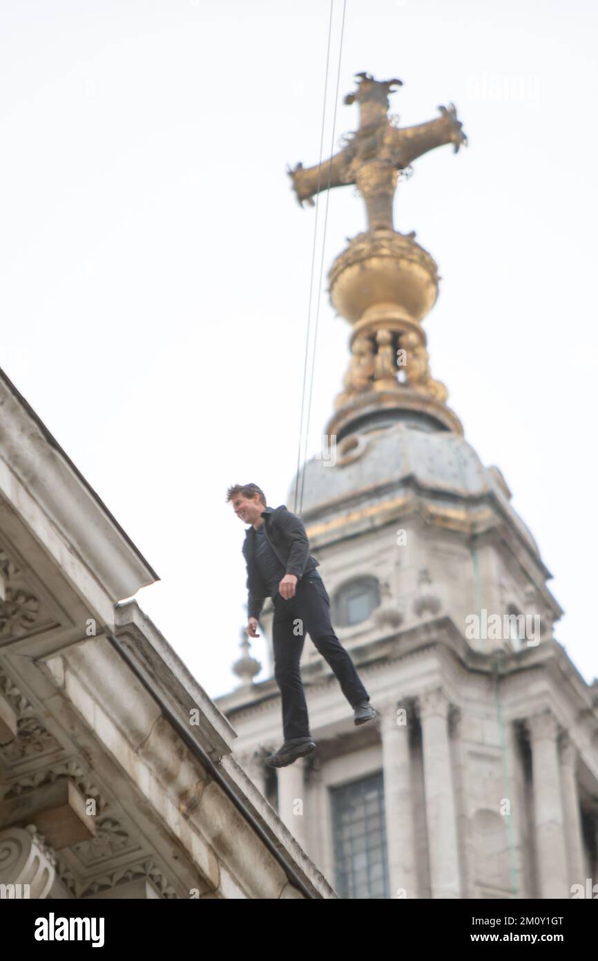 Tom Cruise films Mission impossible à Londres Banque D'Images