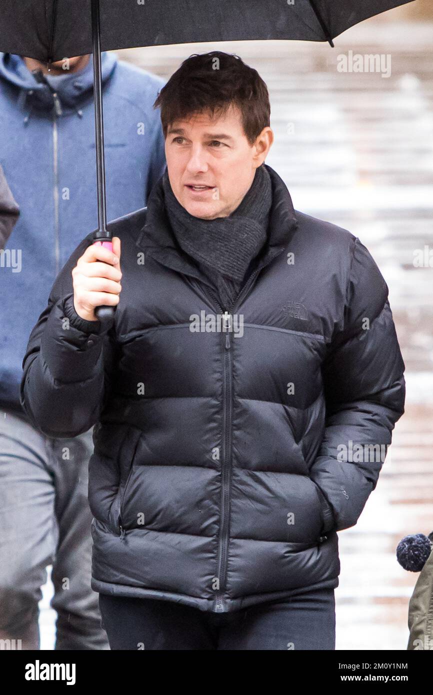 Tom Cruise films Mission impossible à Londres Banque D'Images