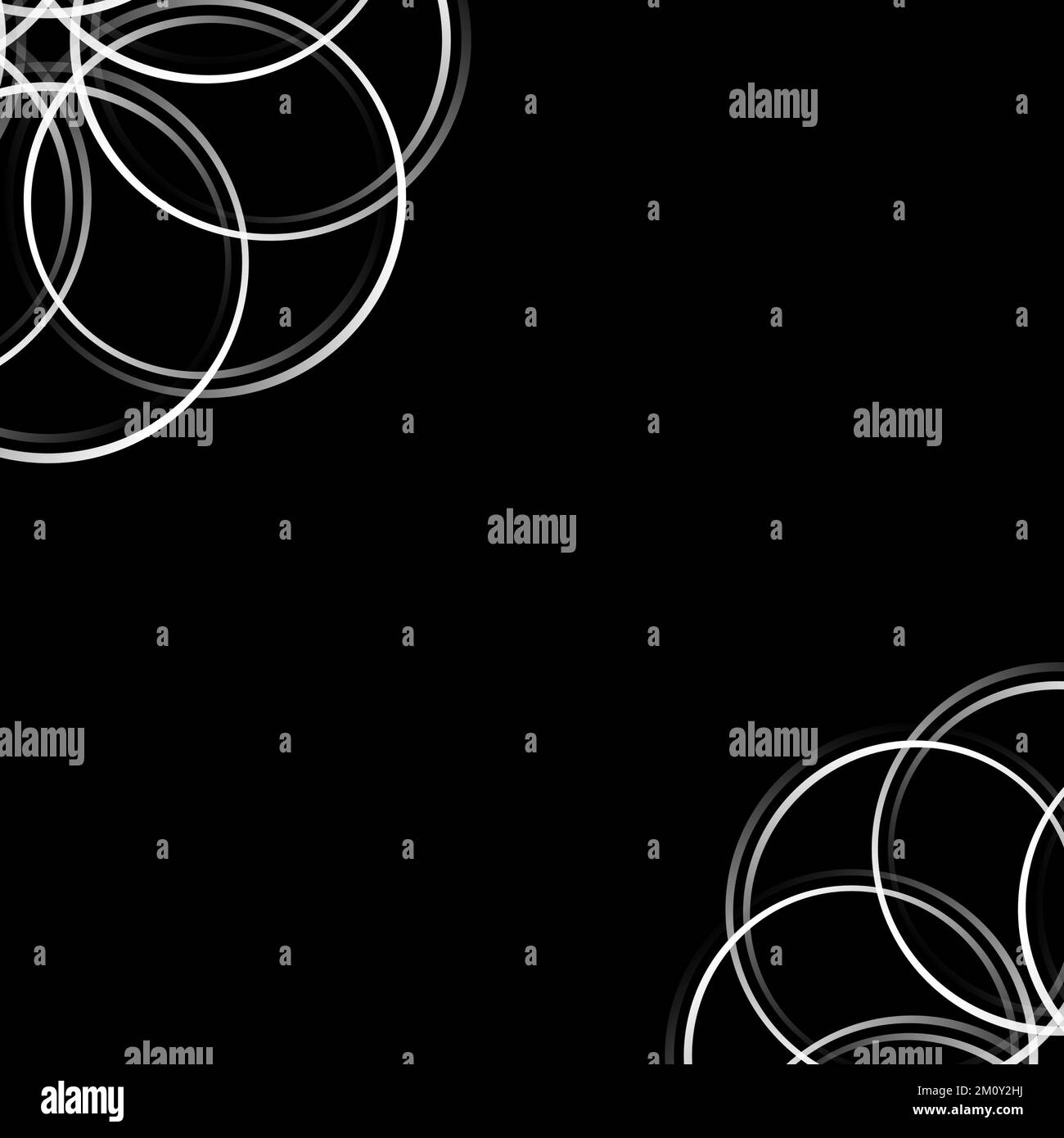 Zone de copie en noir et blanc. Fond de Noël noir et blanc. Motif floral stylisé. Conception de l'invitation. Banque D'Images