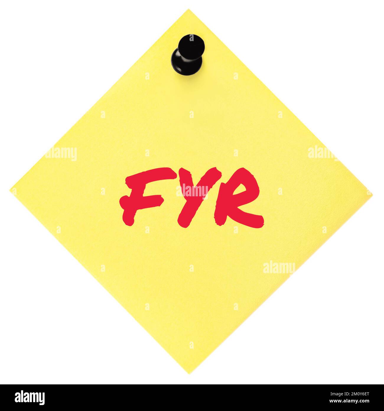 Pour votre référence acronyme FYR Red Marker écrit entreprise initialism post-it texte informations d'examen d'entreprise conseils aux destinataires, informations détaillées Banque D'Images