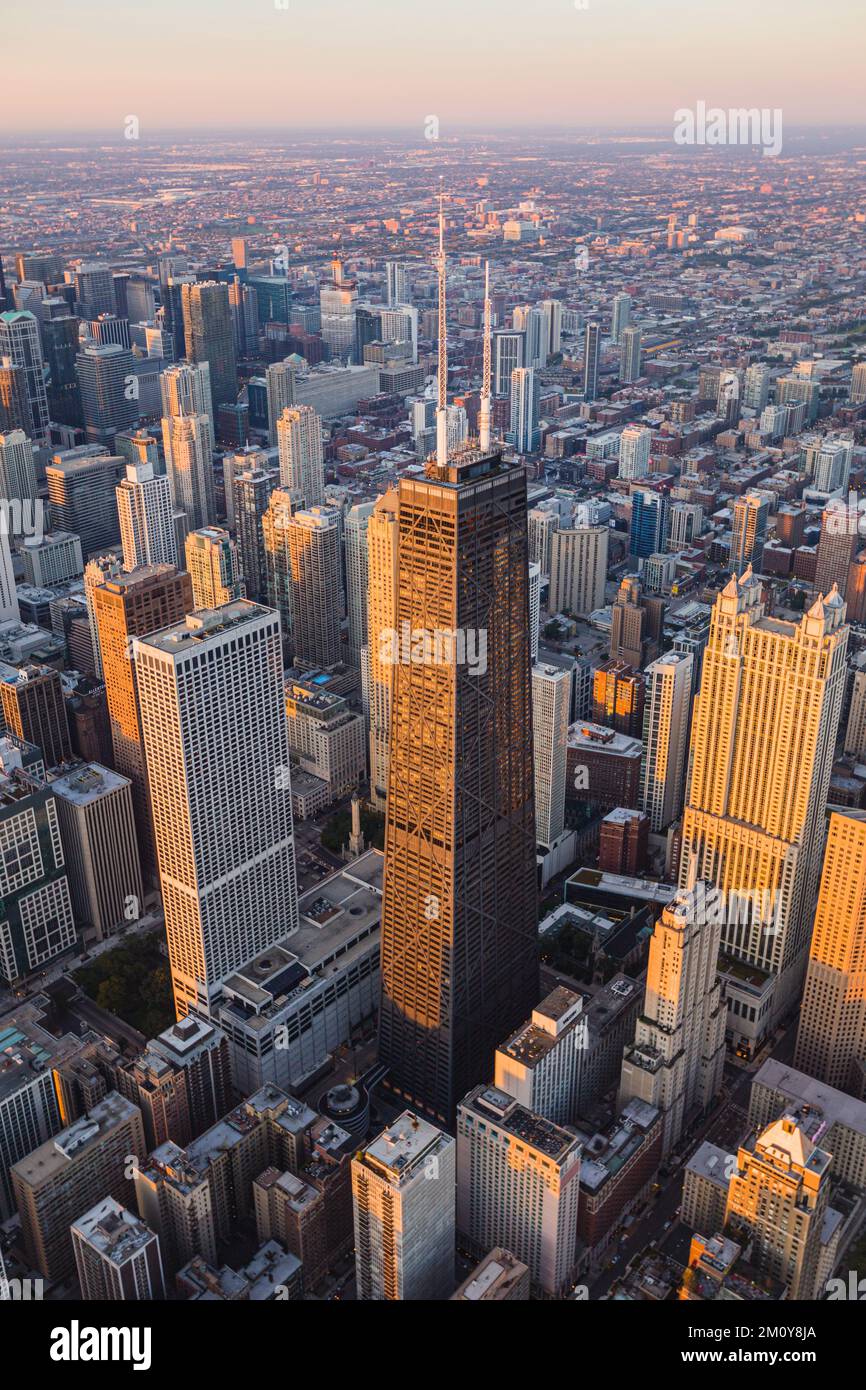 Le John Hancock Center - Photographie aérienne Chicago Banque D'Images