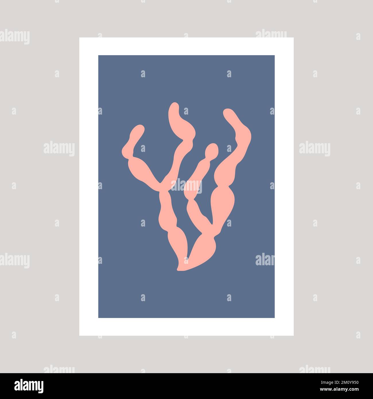 Corail rose sur une affiche abstraite. Illustration de Vecteur