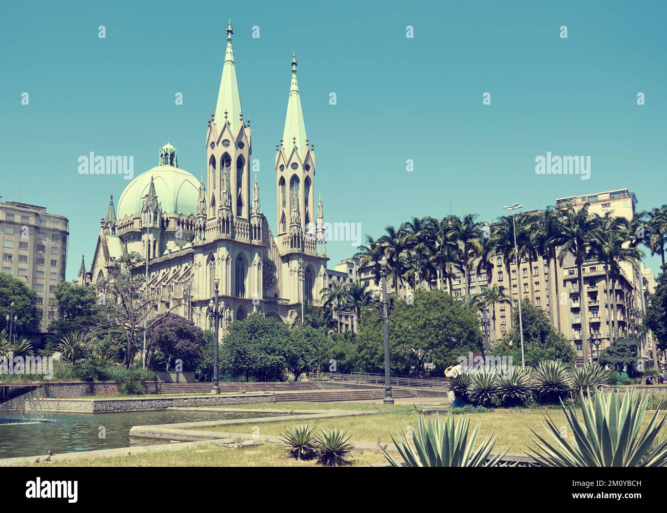 Cathédrale Se, église catholique de Sao Paulo Banque D'Images