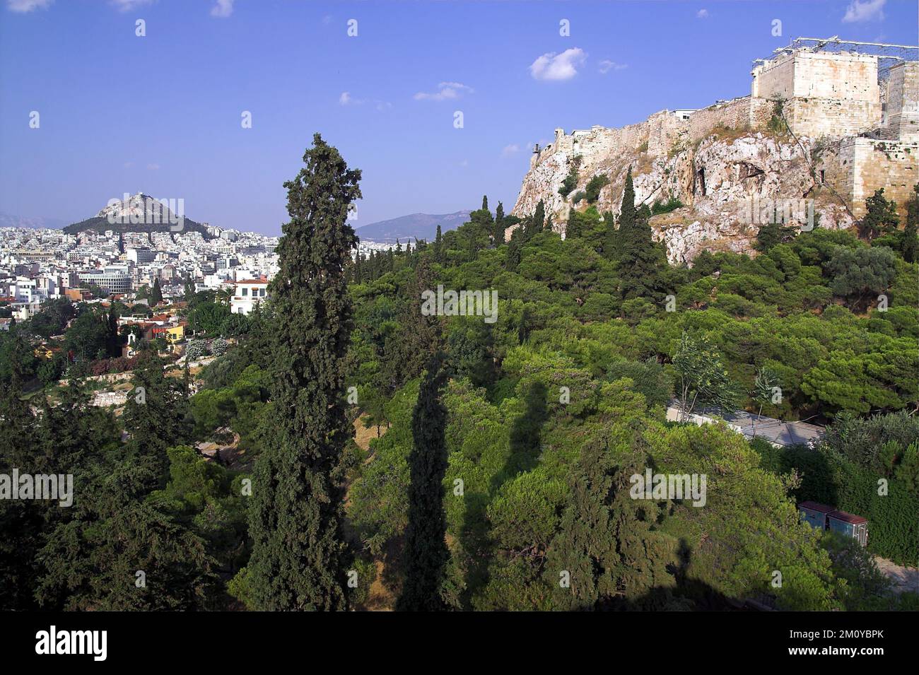 Athènes, Athènes, Grèce, Grèce, Griechenland; Vue générale de l'Acropole; Gesamtansicht der Akropolis, Akropol widok ogólny; 雅典衛城全景 Banque D'Images