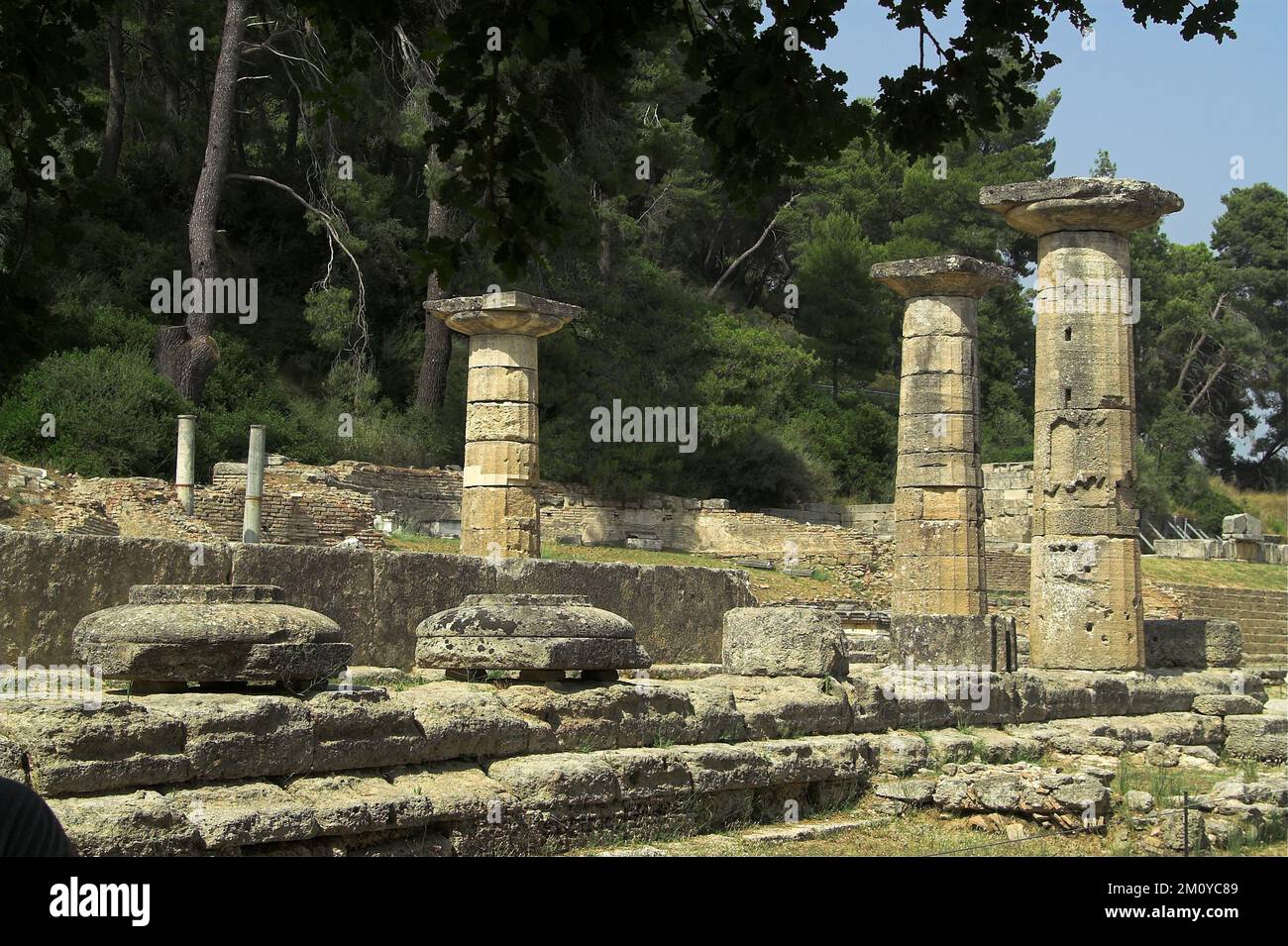 Olympia, Αρχαία Ολυμπία, Grecja, Grèce, Griechenland; Site archéologique - sanctuaire de Zeus; Archäologische Stätte - Heiligtum des Zeus Banque D'Images