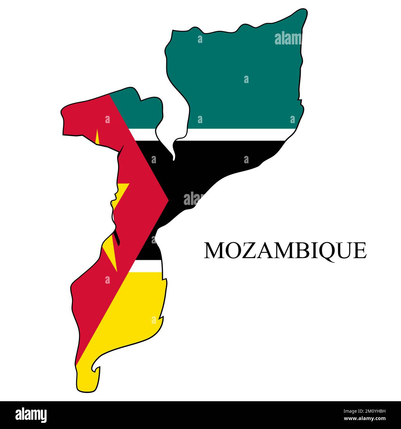 Illustration vectorielle de la carte du Mozambique. Économie mondiale. Pays célèbre. Afrique de l'est. Afrique. Illustration de Vecteur