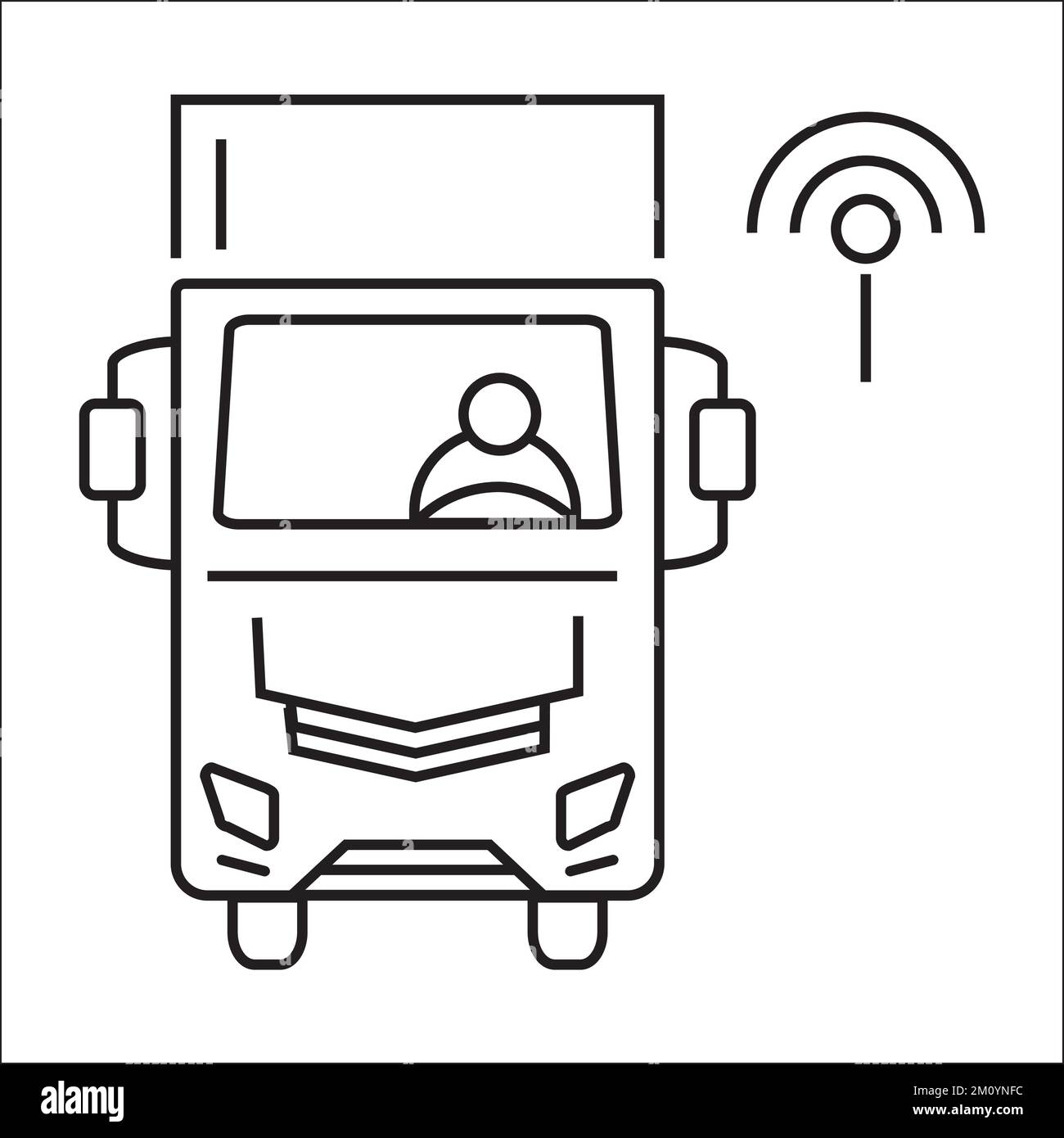 Connexion chariot et satellite. Illustration du vecteur d'icône de ligne fine Illustration de Vecteur