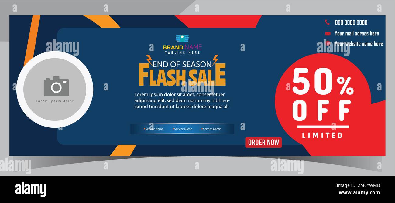 Marketing numérique Facebook page de couverture, modèle de bannière Web de marketing d'entreprise Illustration de Vecteur