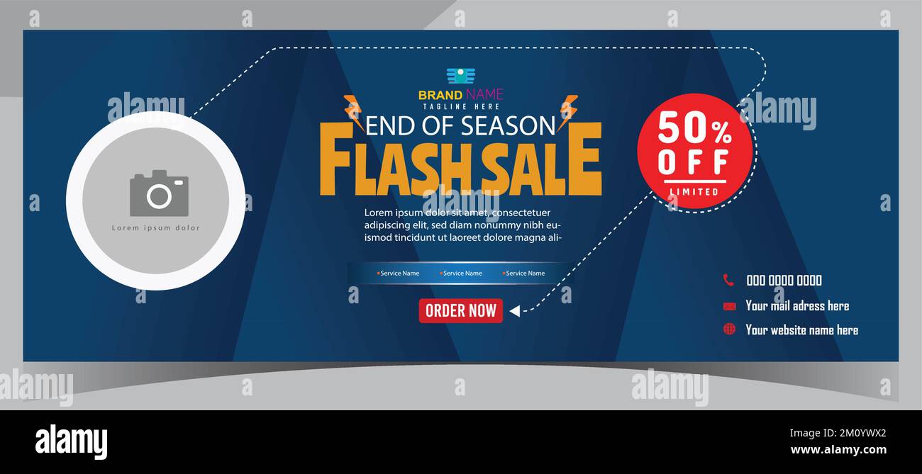 Marketing numérique Facebook page de couverture, modèle de bannière Web de marketing d'entreprise Illustration de Vecteur