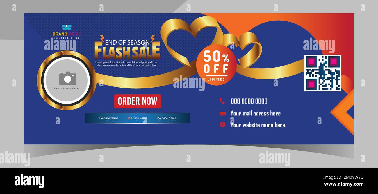 Marketing numérique Facebook page de couverture, modèle de bannière Web de marketing d'entreprise Illustration de Vecteur