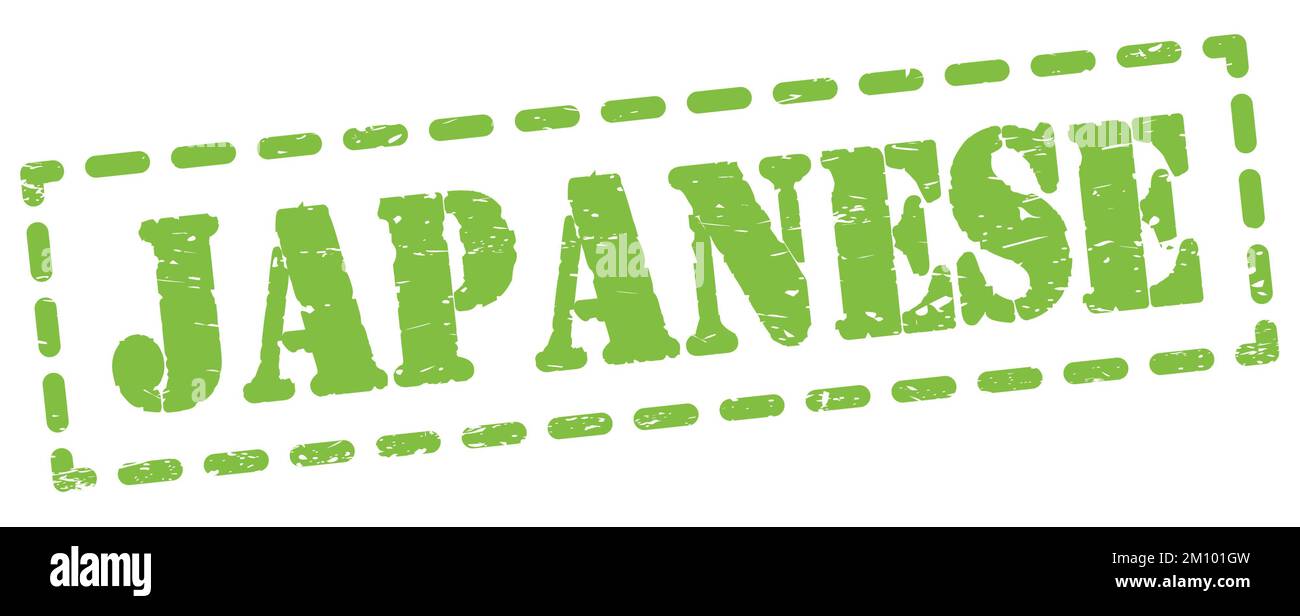 Texte JAPONAIS inscrit sur le signe de tiret vert. Banque D'Images