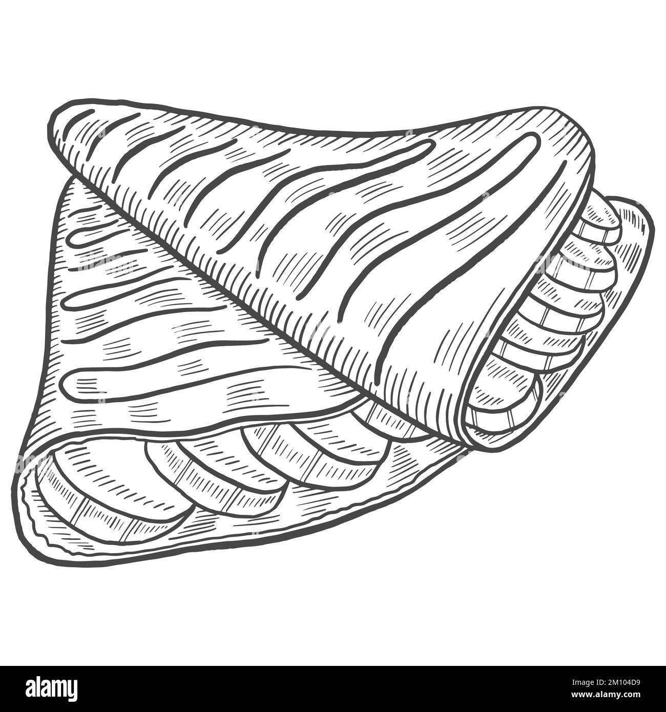 crepes france dessert snack isolé doodle dessin dessiné à la main avec illustration vectorielle de style Banque D'Images