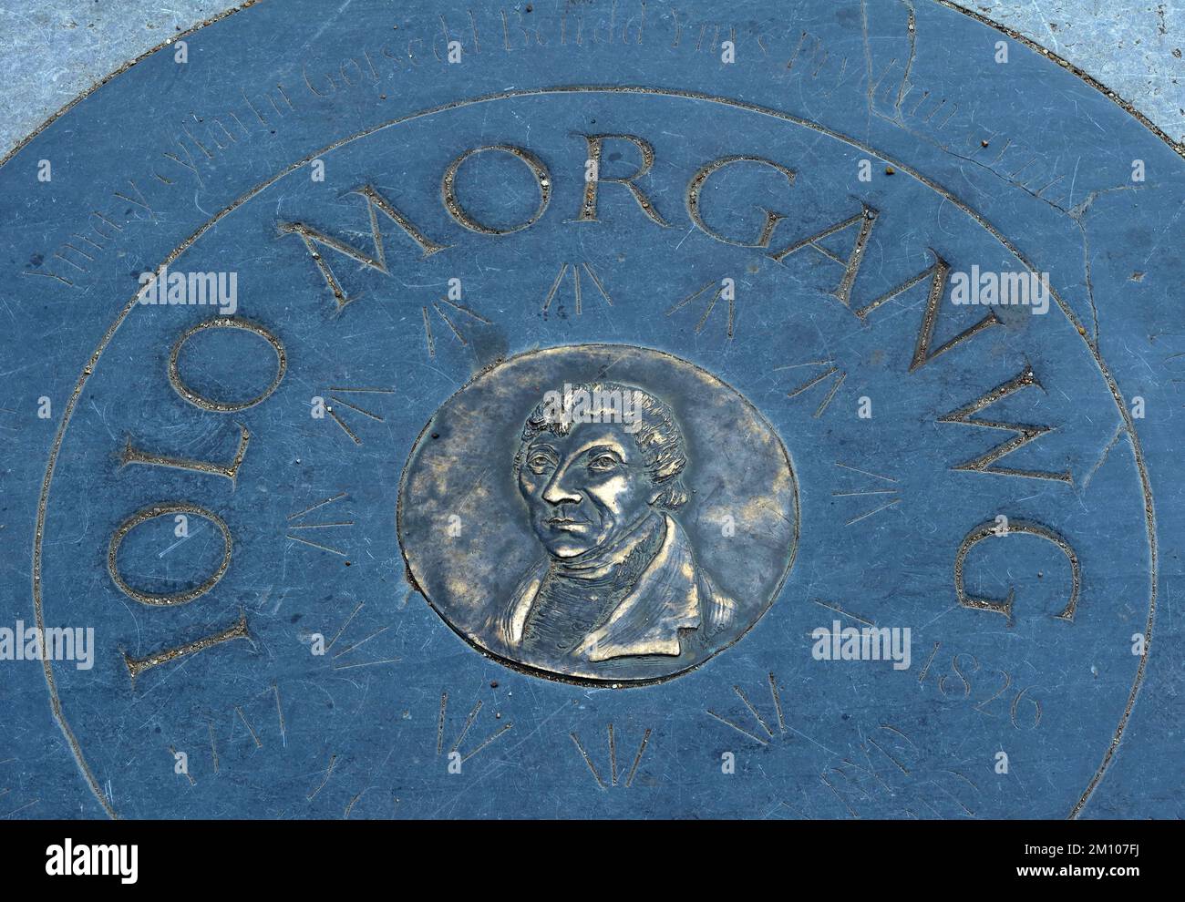 Edward Williams, mieux connu par son nom bardique Lolo Morganwg, mémorial à Primrose Hill, Borough of Camden, Londres, Angleterre, Royaume-Uni Banque D'Images