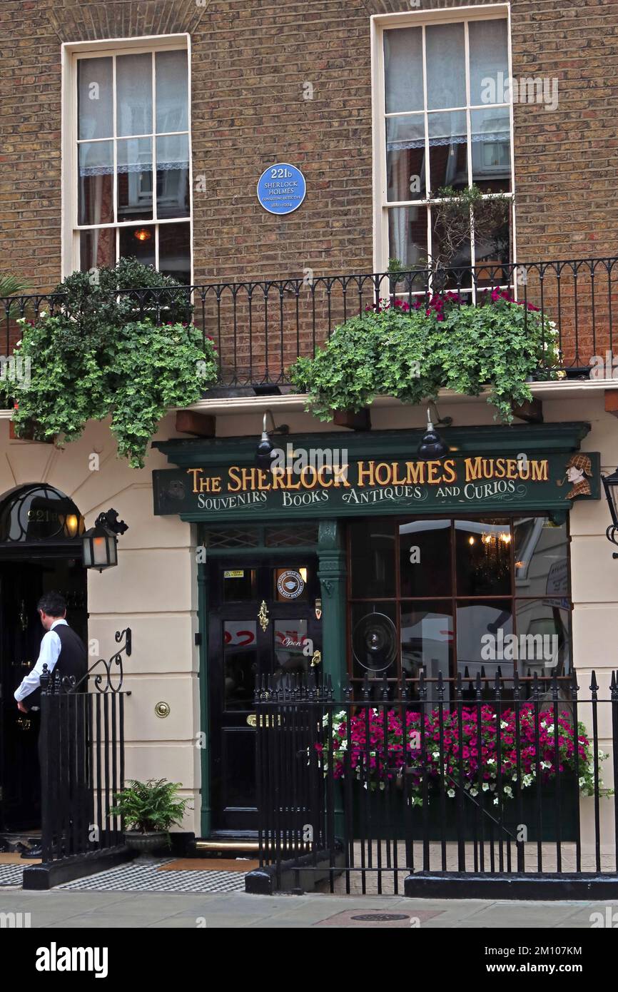 Le musée Sherlock Holmes, 221b Baker St Londres, Angleterre, Royaume-Uni, NW1 6XE - détective de fiction Banque D'Images