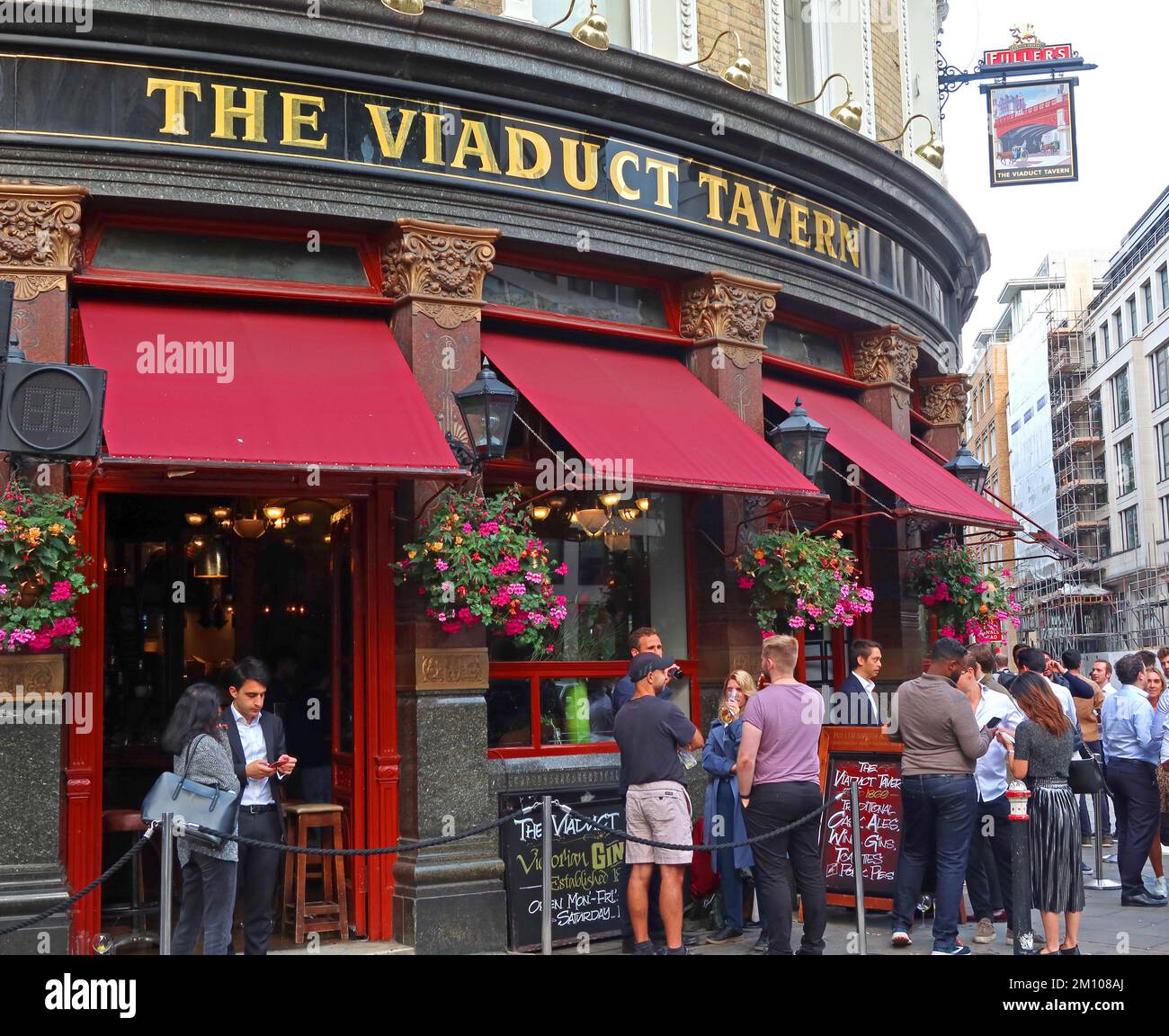 The Viaduct Tavern, extérieur du pub Fullers, 126 Newgate St, Londres, Angleterre, ROYAUME-UNI, EC1A 7AA Banque D'Images