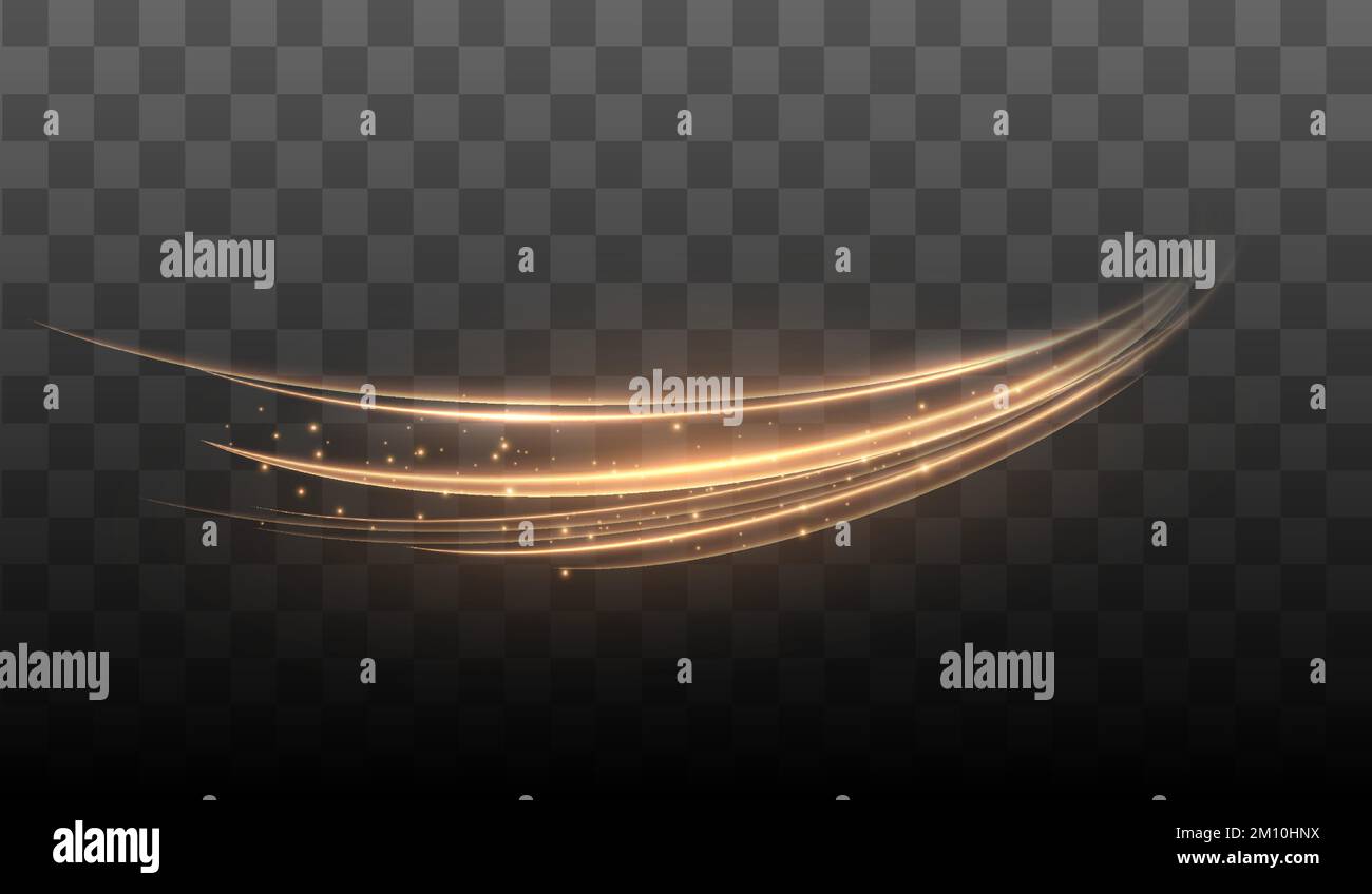Lignes brillantes. Effet de lumière vecteur à onde de traînée lumineuse. Illustration vectorielle Illustration de Vecteur