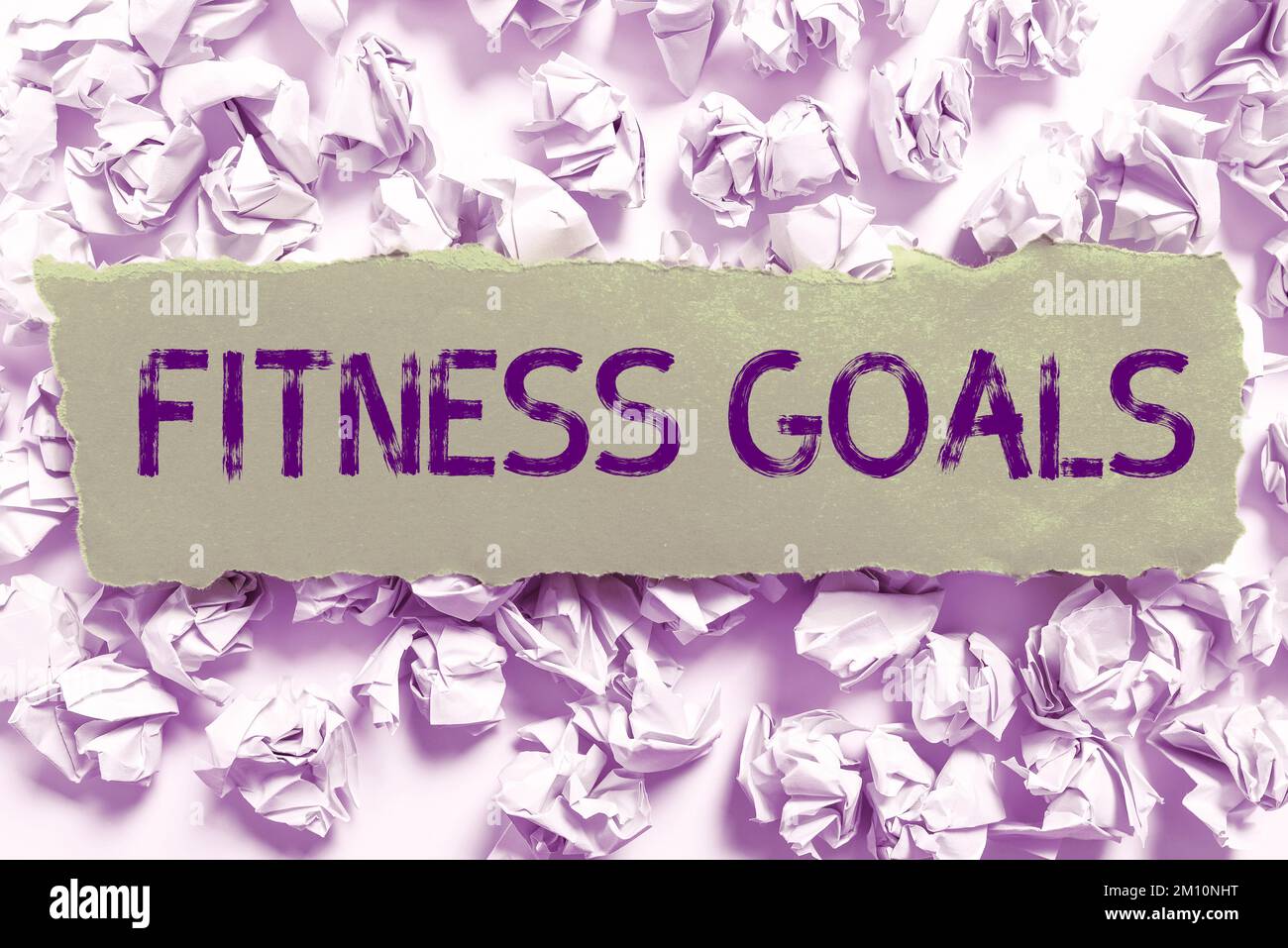 Signe d'écriture à la main objectifs de forme physique. Mot pour la graisse lâche construire muscle obtenir plus de conditionnement Banque D'Images