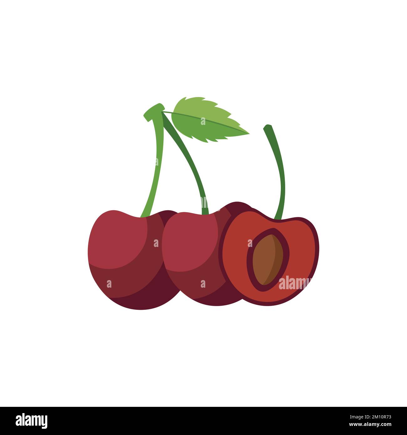 Bing Cherry Flat clip art vectoriel illustration isolée sur fond blanc Illustration de Vecteur