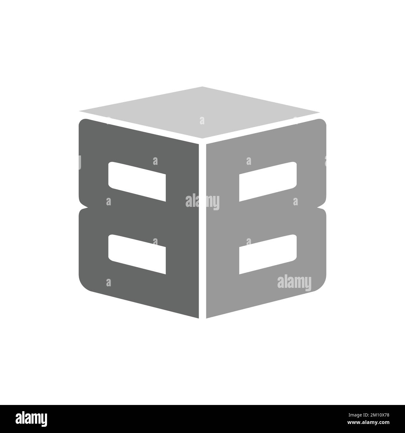 Lettre logo BB en forme d'hexagone, logo cube avec motif de lettre pour l'identité de l'entreprise. Illustration de Vecteur