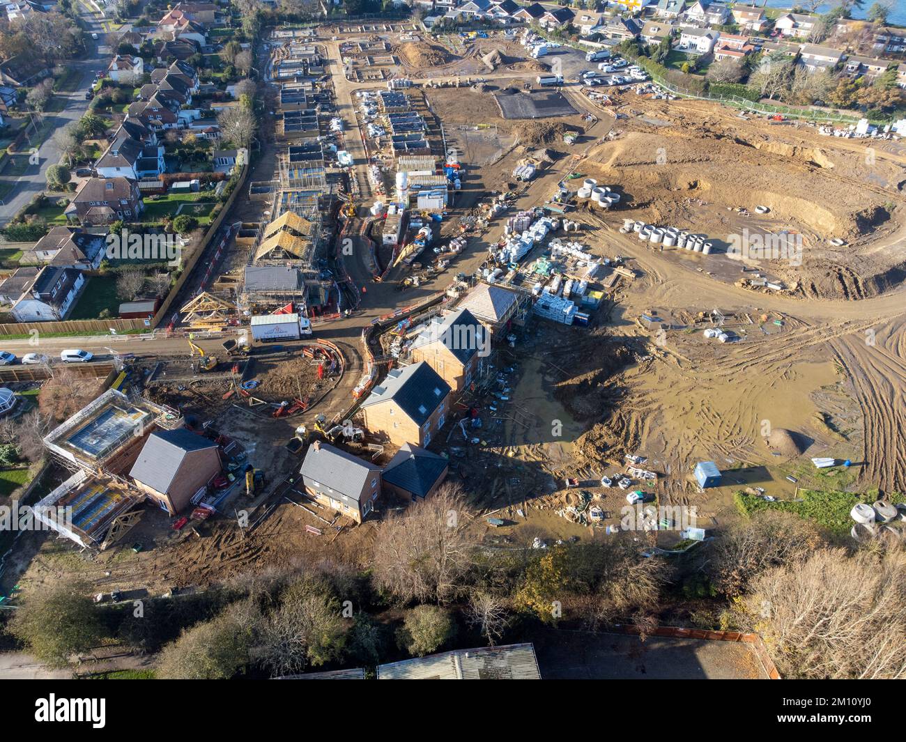 Nouvelle vue aérienne du développement du logement. Hayling Island Royaume-Uni Banque D'Images