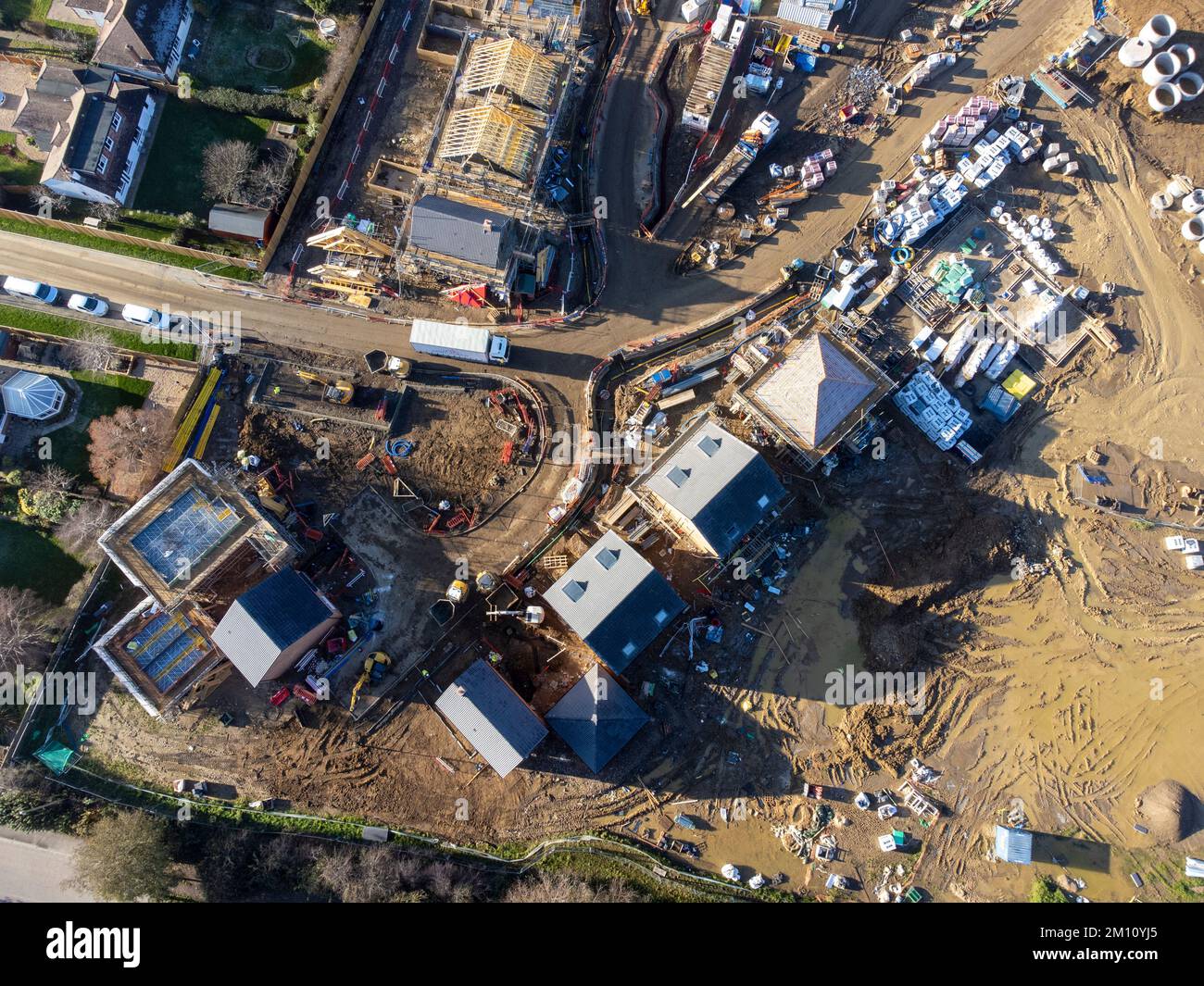 Nouvelle vue aérienne du développement du logement. Hayling Island Royaume-Uni Banque D'Images