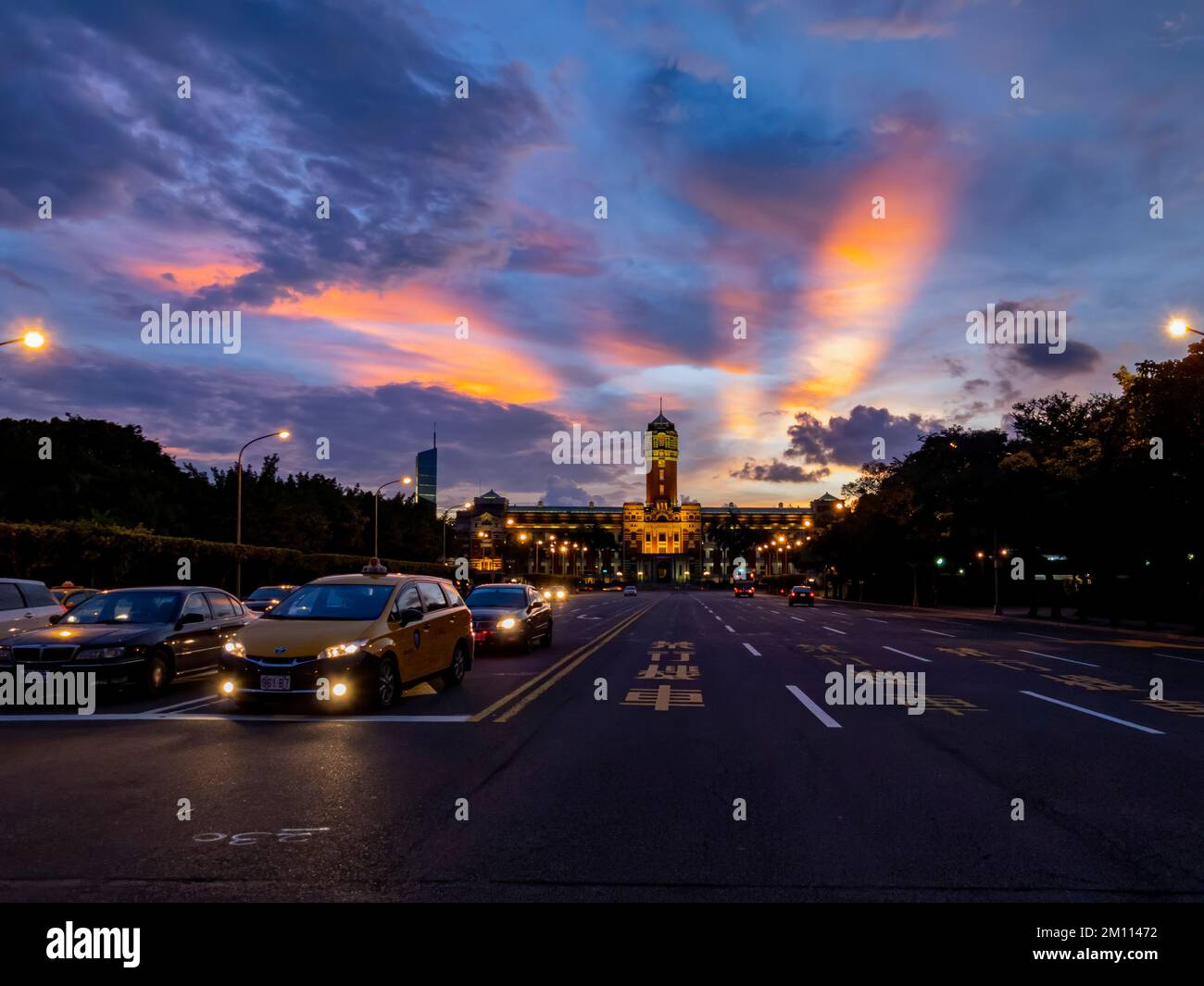 Taïwan, 29 2010 AOÛT - après-midi du coucher du soleil dans le bâtiment du bureau présidentiel Banque D'Images
