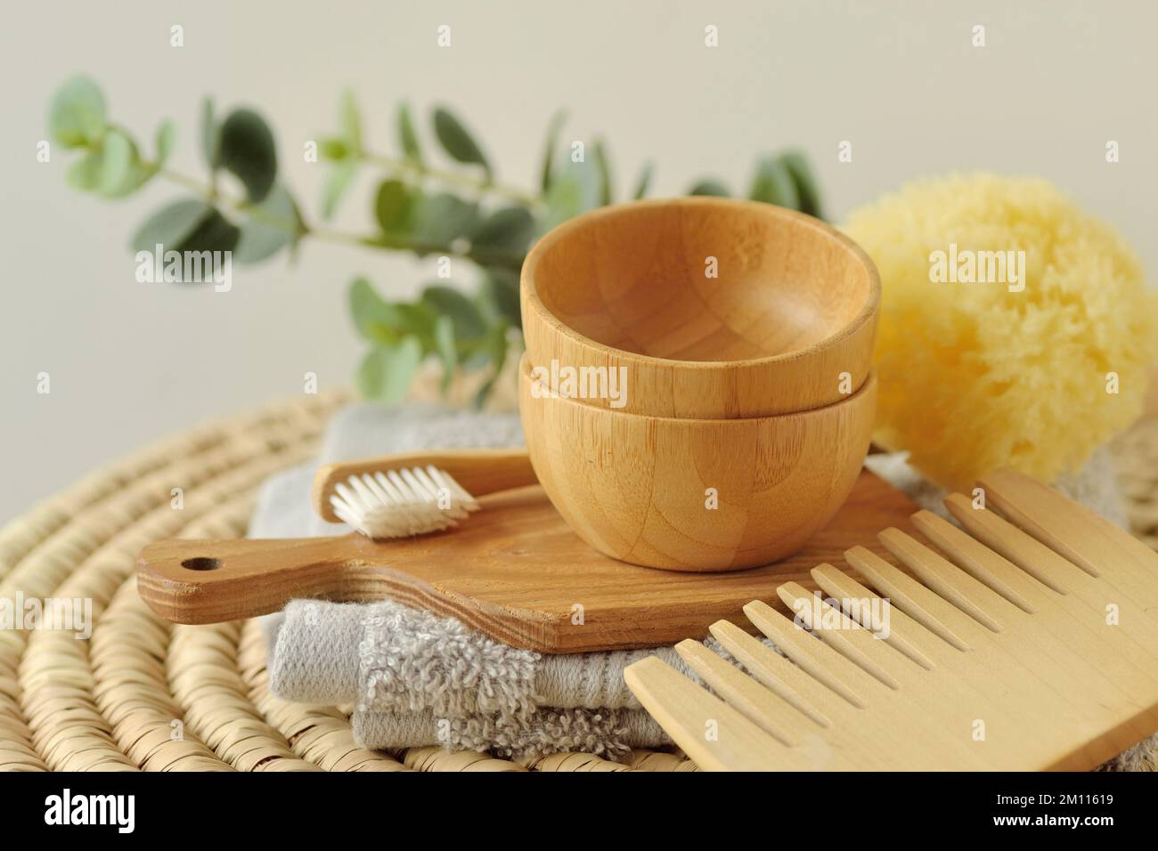 Outils et accessoires de beauté naturelle - concept de beauté et d'écologie Banque D'Images
