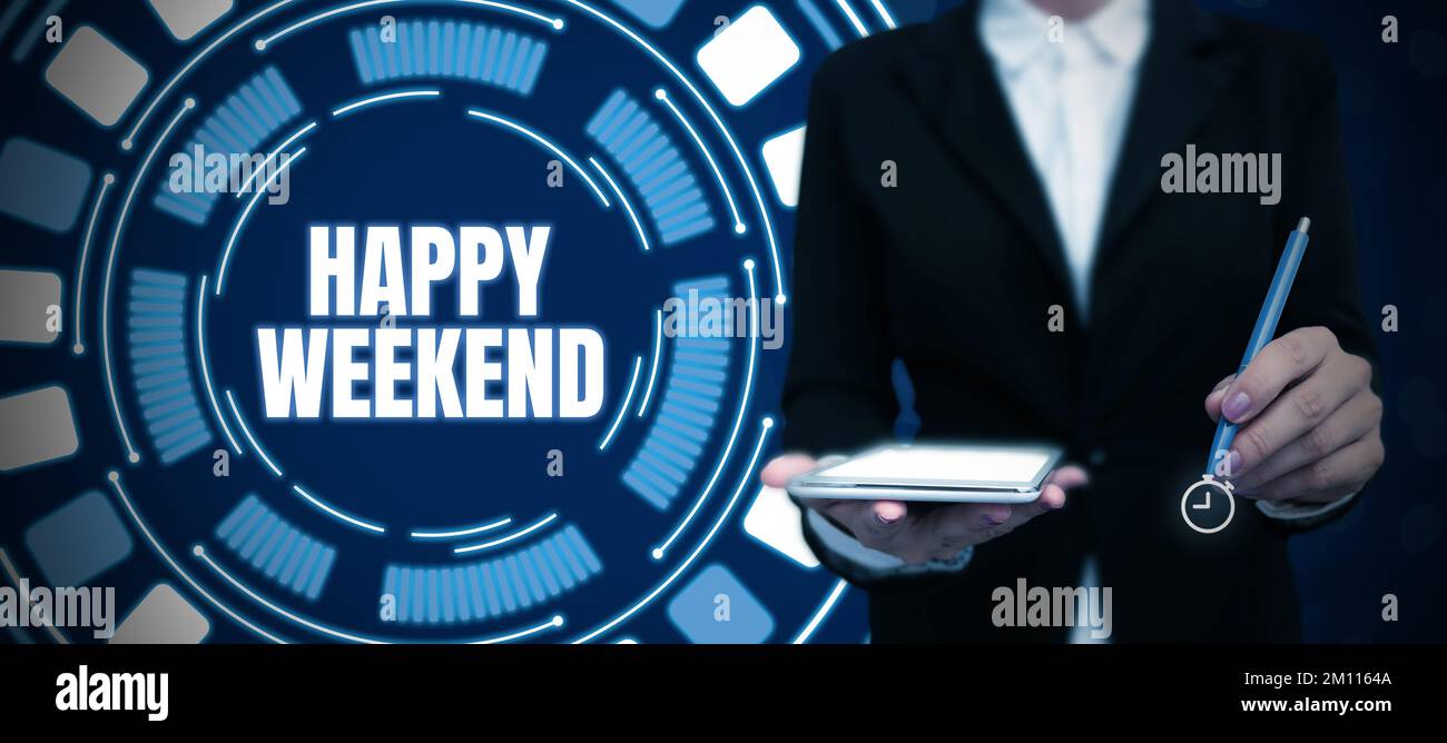 Écriture affichage du texte Happy Weekend. Photo conceptuelle gaie ...