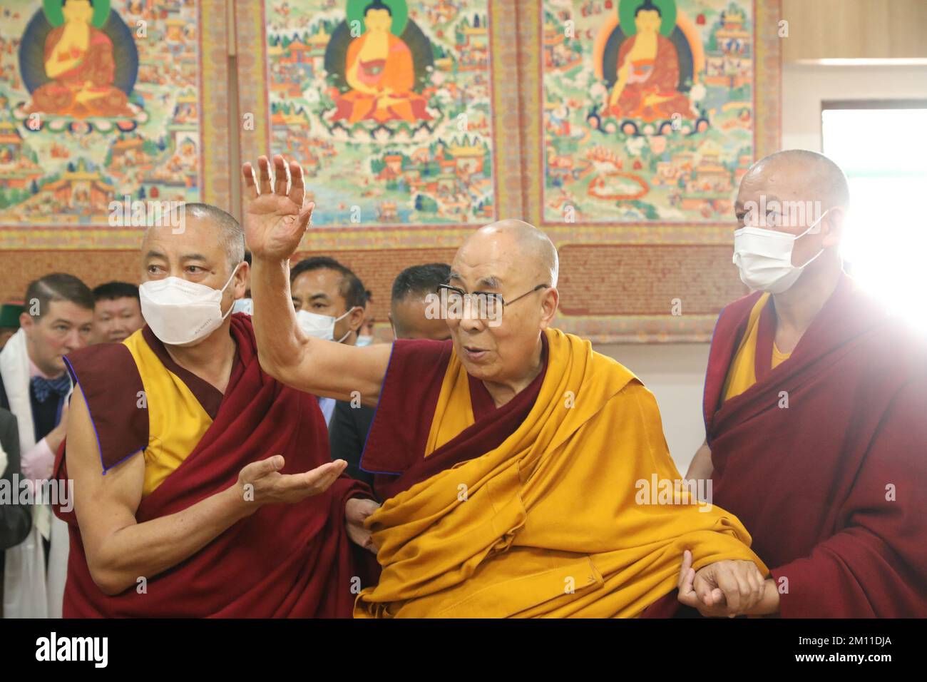 Non exclusif: 9 décembre 2022, Dharamsala, Inde: Le Dalaï Lama assiste 2 jours à une conférence au Centre pour la science contemplative et la compassion- Banque D'Images