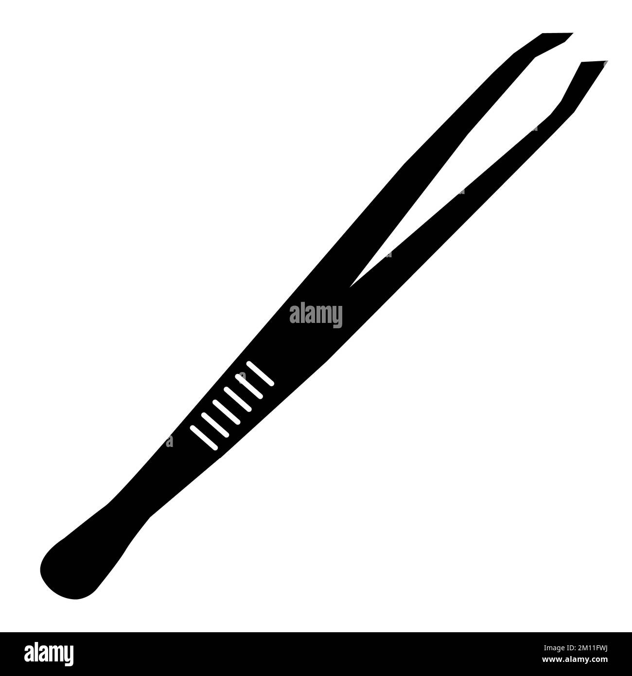 Icône de pince à épiler métallique sur fond blanc. signe de pincettes métalliques réalistes pour sourcils. symbole de pince à sourcils. style plat. Banque D'Images