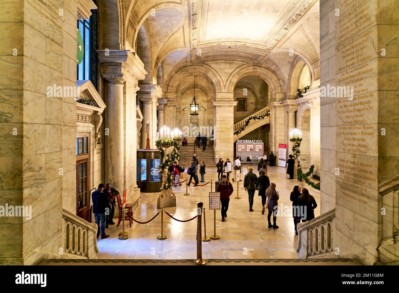 New York. Manhattan. États-Unis. Le hall d'entrée de la bibliothèque publique Banque D'Images