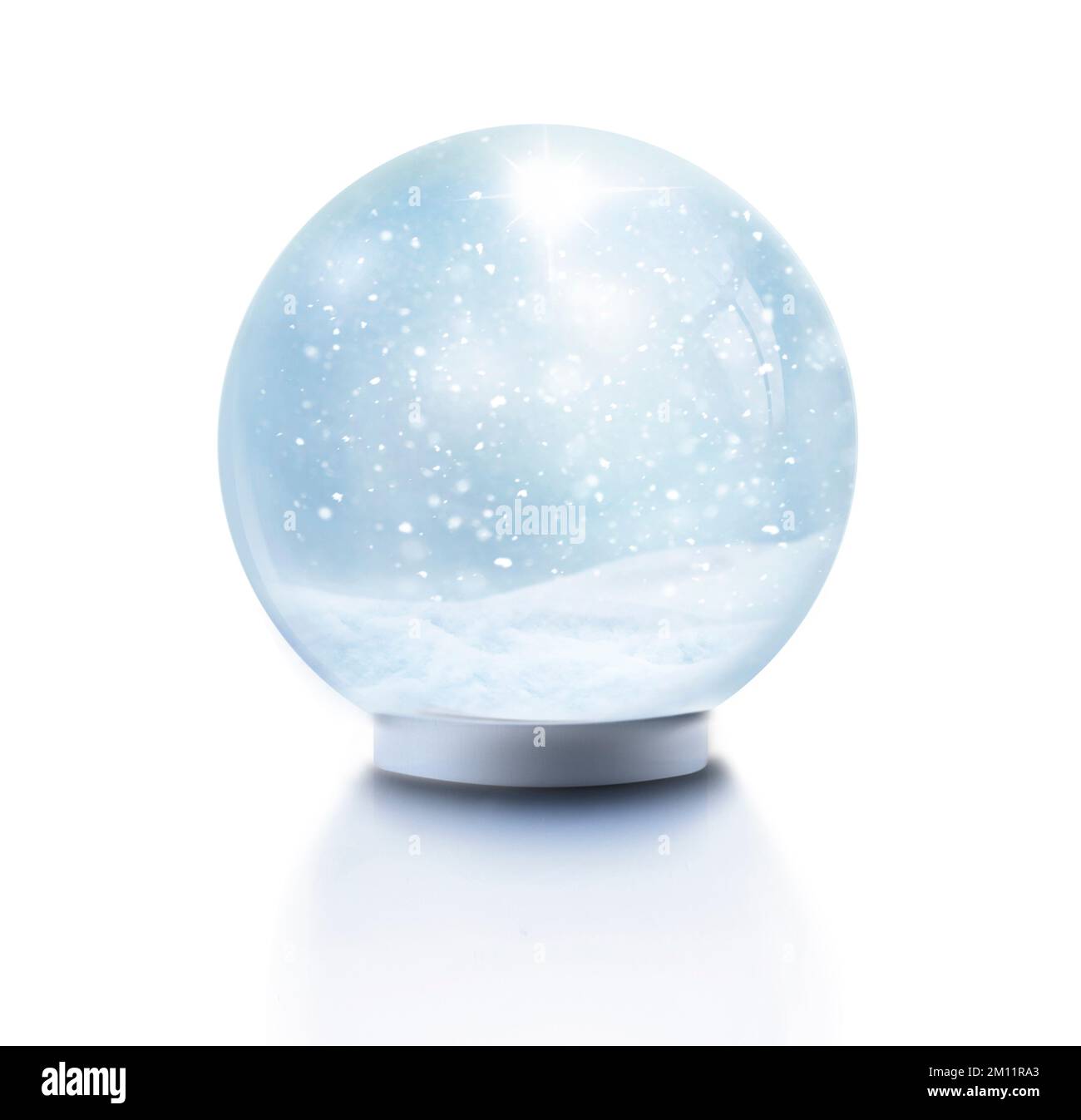 Snow globe avec des flocons Banque D'Images