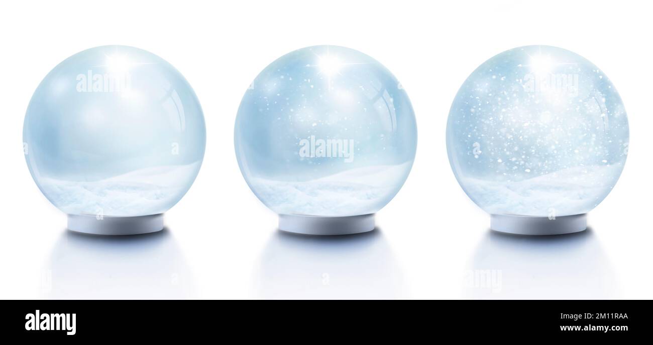 Globes de neige avec flocons de neige Banque D'Images