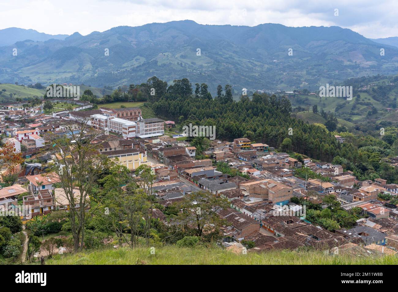 Amérique du Sud, Colombie, Departamento de Antioquia, Andes colombiennes, Jericó, Vue sur le village andin Jericó Banque D'Images