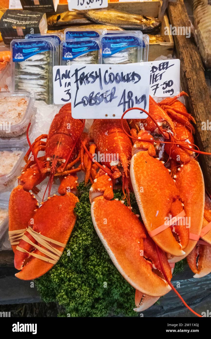 Quartier Market, exposition de homards, Southwark, Londres, Angleterre Banque D'Images