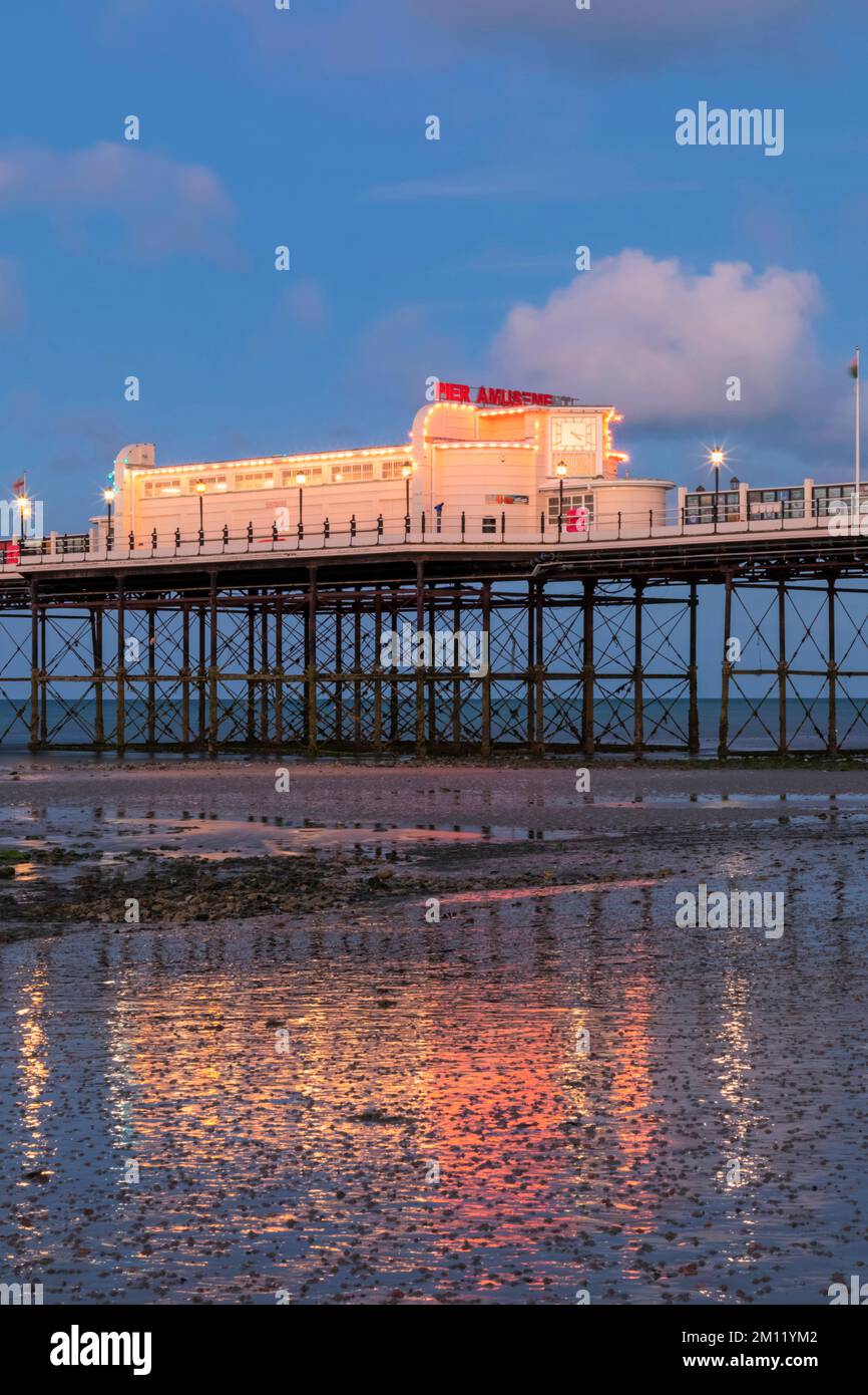 L'Angleterre, West Sussex, Worthing, Jetée de Worthing Banque D'Images