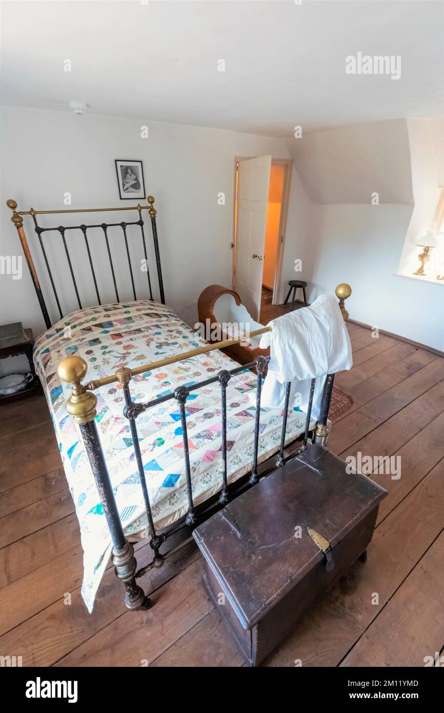 Angleterre, Dorset, Dorchester, Hardy's Cottage, Higher Bockhampton Village, Le lieu de naissance de l'auteur anglais Thomas Hardy, vue intérieure de la chambre Banque D'Images