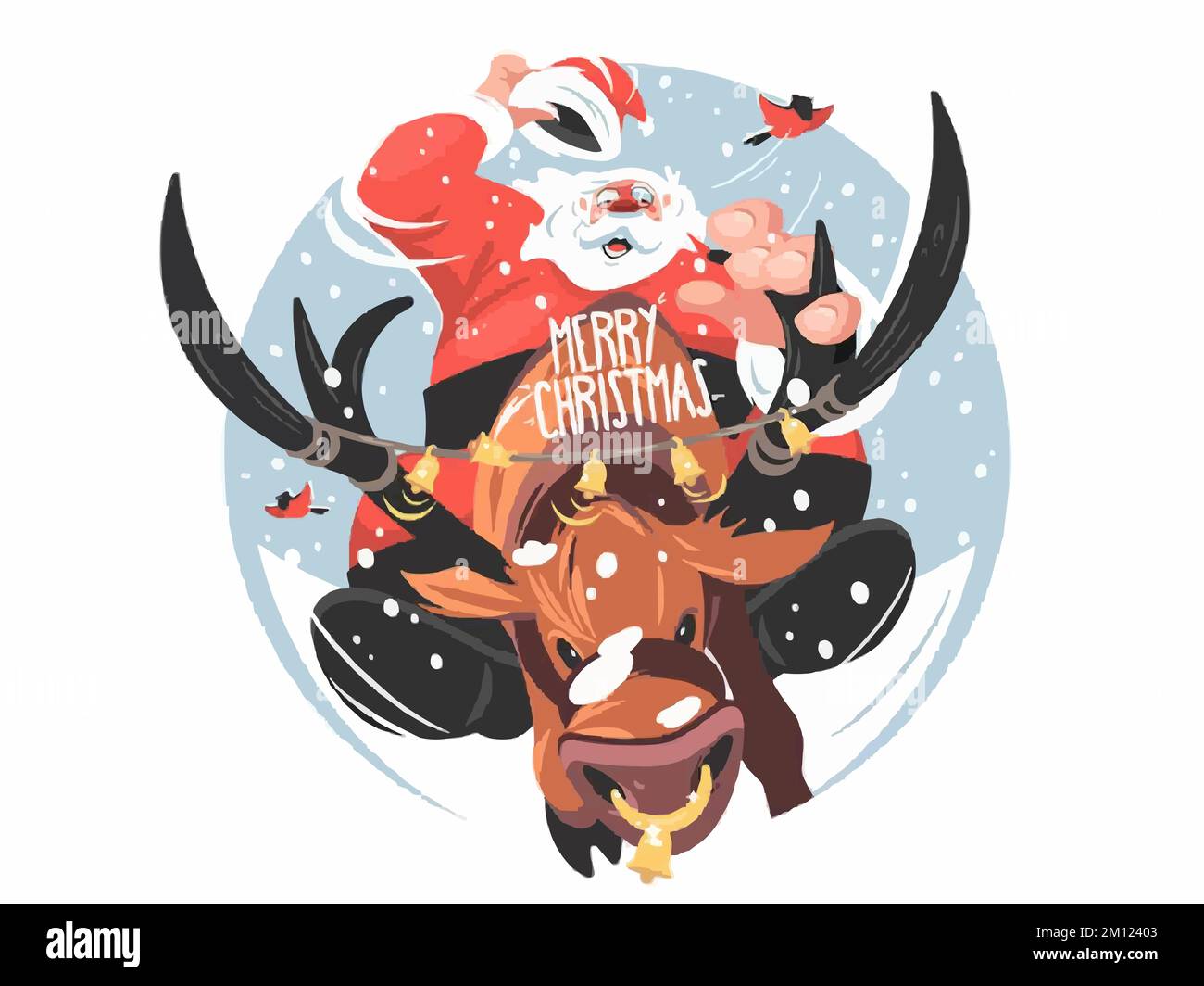 Drôle Père Noël Joyeux arbre de Noël bonne fête de la nouvelle année cadeau Noël carte postale Noël site illustration 3D illustration de noël Banque D'Images