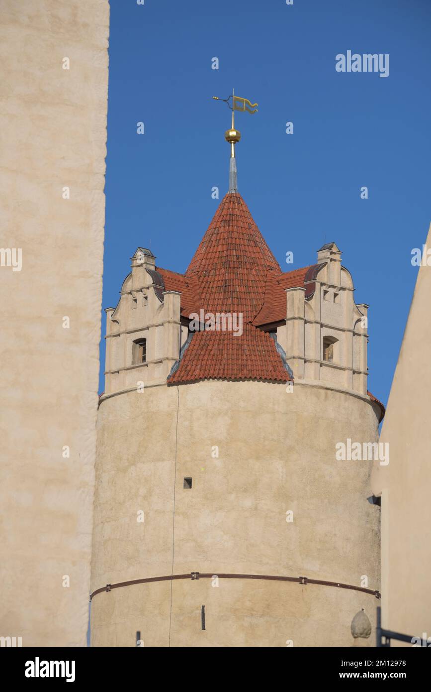 Eulenspiegelturm Château de Bernburg, château de la Renaissance, appartient à la Fondation culturelle de Saxe-Anhalt, Bernburg, Saxe-Anhalt, Allemagne Banque D'Images