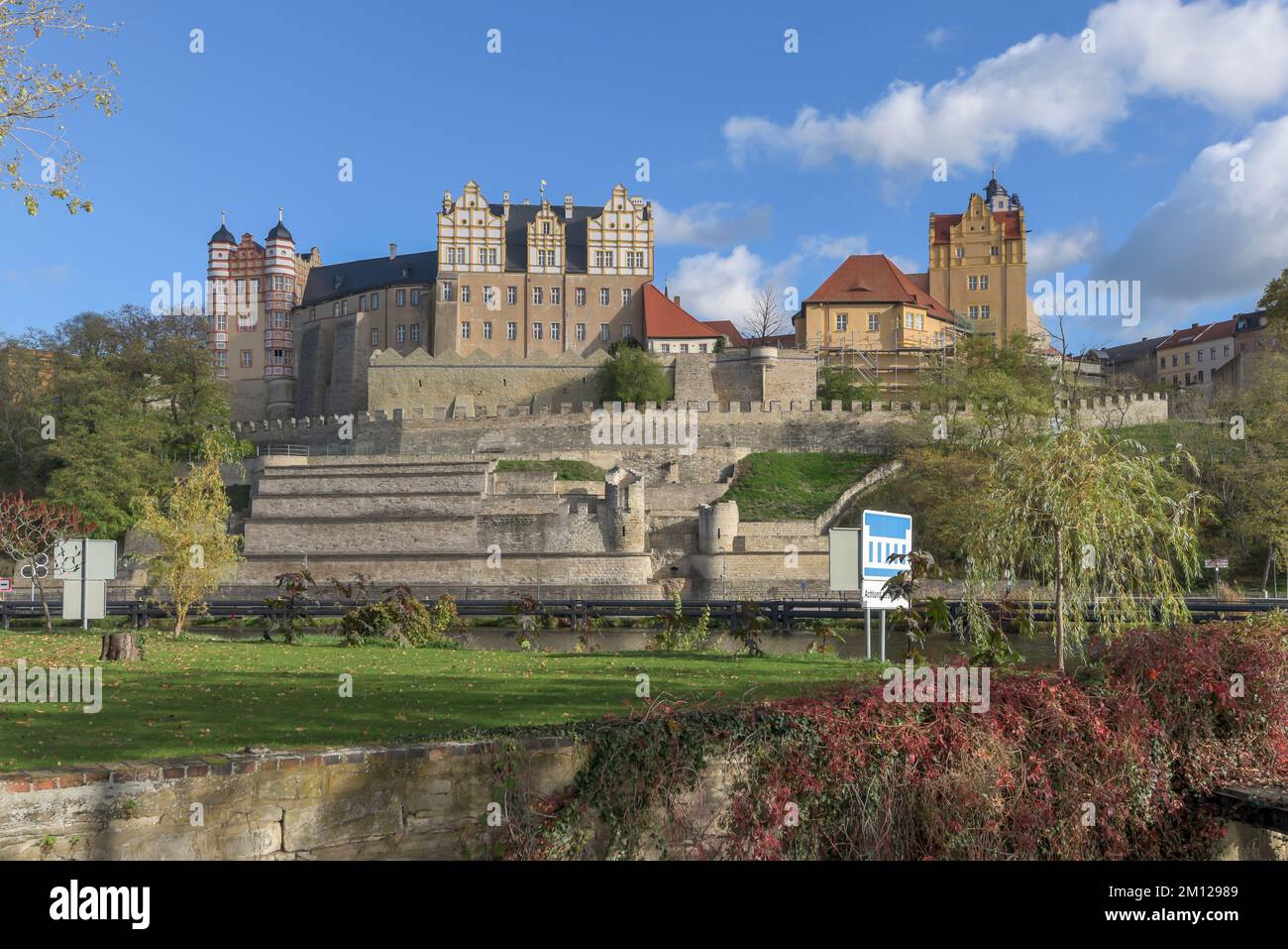 Château de Bernburg, château Renaissance, appartient à la Fondation culturelle Saxe-Anhalt, Bernburg, Saxe-Anhalt, Allemagne Banque D'Images