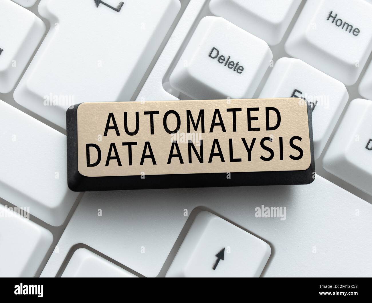 Affiche l'analyse automatisée des données. Les entreprises présentent l'intelligence artificielle et la technologie d'apprentissage en profondeur Banque D'Images