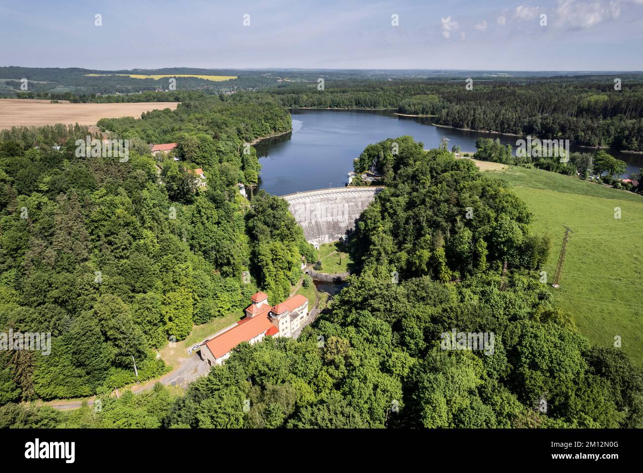 Europe, Pologne, Basse Silésie, Zamora Lesnianska / Marklissa-Talsperre Banque D'Images