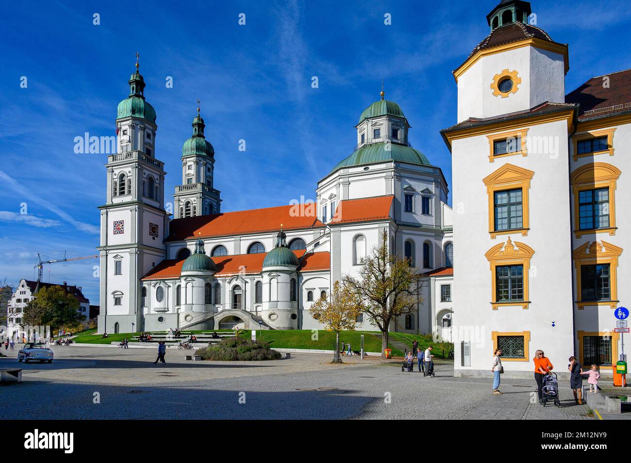 Le Lorenzkirche et le Fürstäbtliche Residenz à partir de 1651, Kempten, Allgäu, Bavière, Allemagne, Europe Banque D'Images