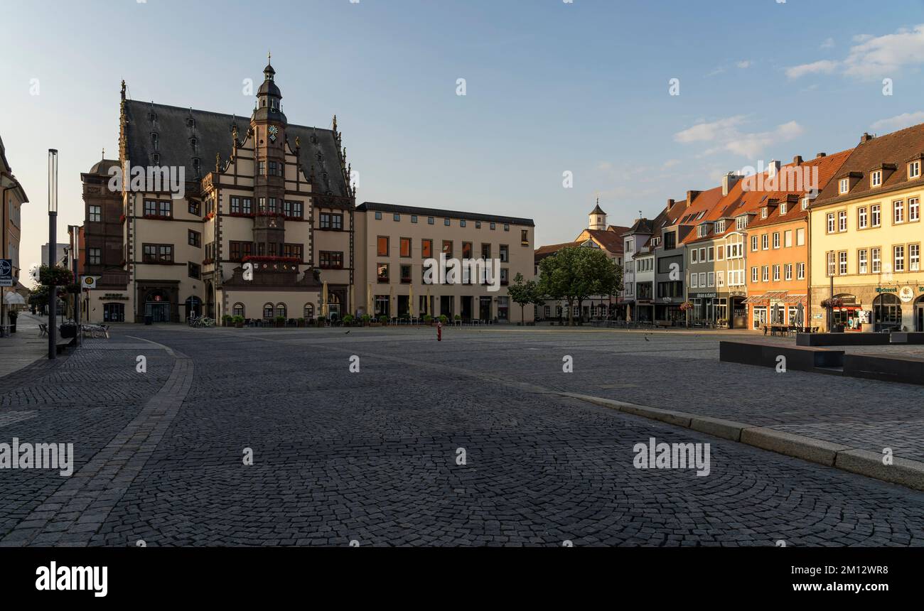 L'hôtel de ville historique à la place du marché de Schweinfurt am main, comté de Schweinfurt, Basse-Franconie, Franconie, Bavière, Allemagne Banque D'Images