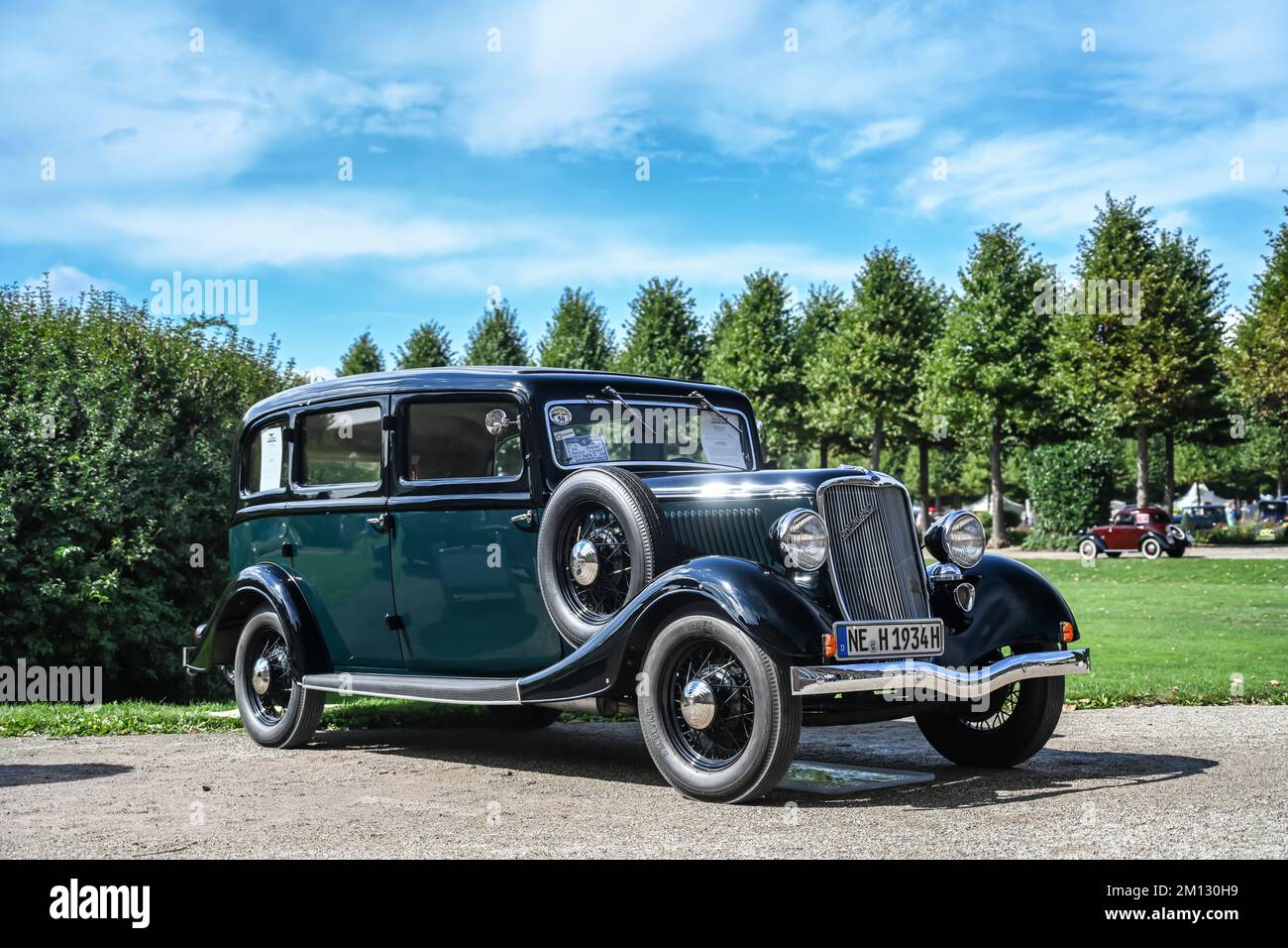 Schwetzingen, Bade-Wurtemberg, Allemagne, Concours d'Elégance dans le parc du château baroque, Ford Rhénanie, modèle B, année de construction 1934, 50 ch, déplacement 3285 ccm Banque D'Images