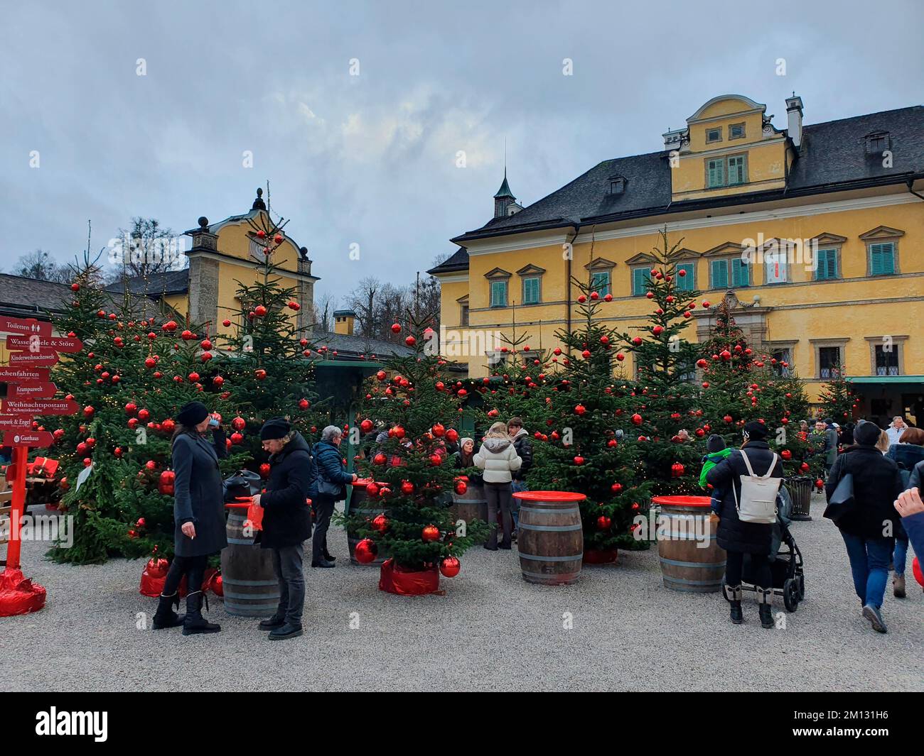 Marché de Noël au château de Hellbrunn, magie de l'Avent de Hellbrunn Banque D'Images